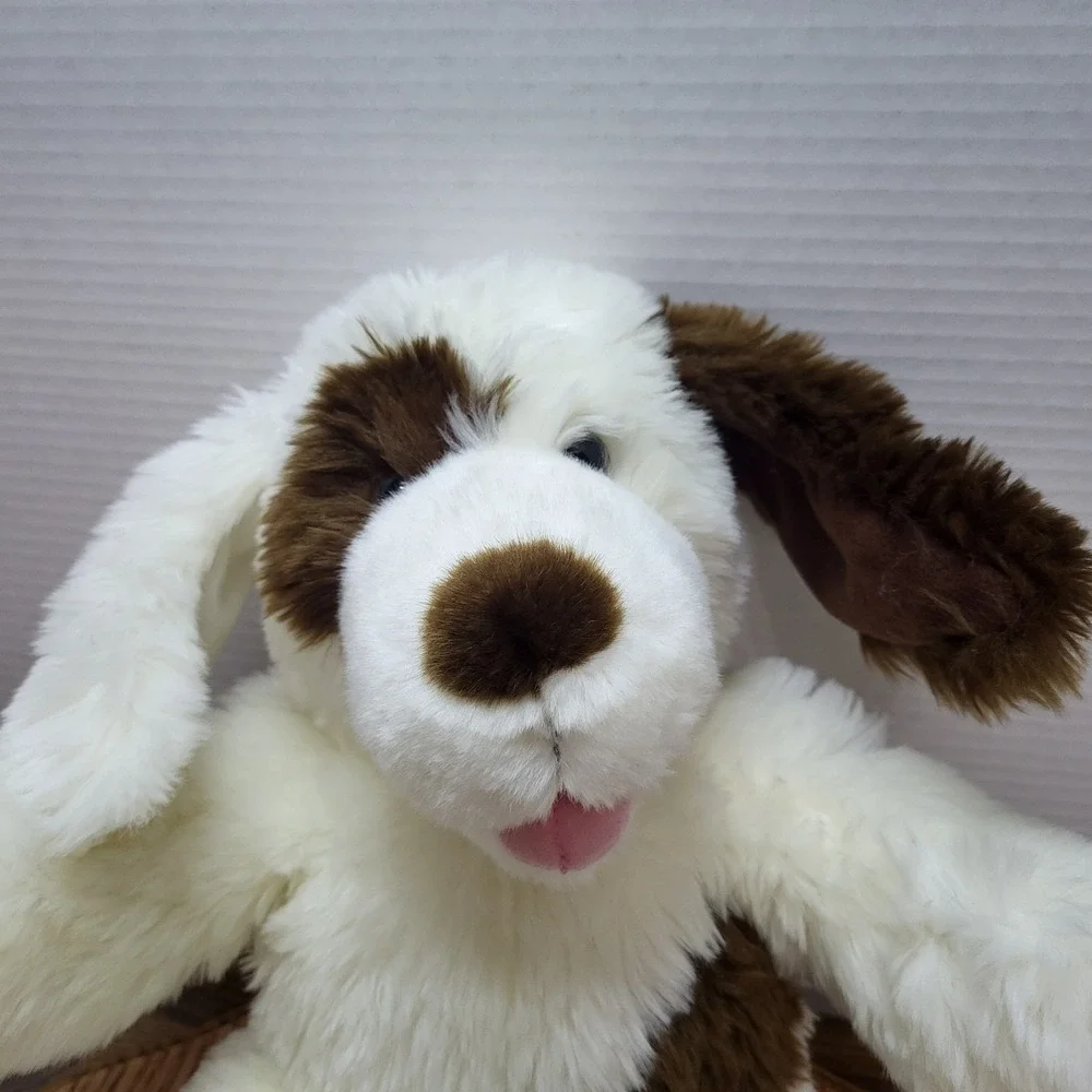 Build A Bear Workshop Brown & White Spotted Happy Puppy Plush Dog Stuffed Animal